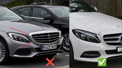Mercedes C-klasse W205 2014–2021 AMG Silver frontgrill (til Avantgarde/AMG-Line/C43 AMG) foto 4