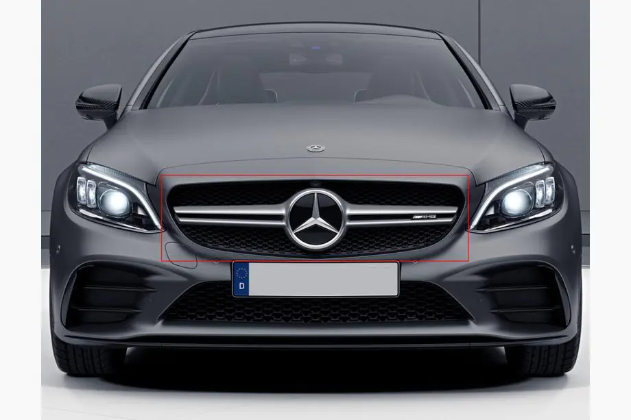 Mercedes C-klasse W205 2014–2021 AMG Silver frontgrill (til Avantgarde/AMG-Line/C43 AMG) Image