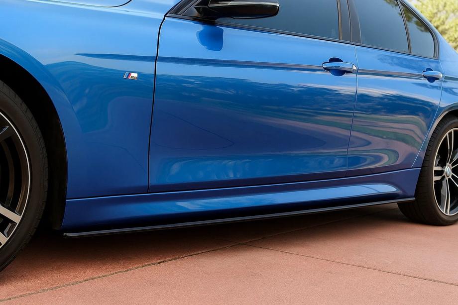 BMW 3-serie F30/F31 2012–2019 Sideskørt-kåber EuroCap (til M-Sport sideskørter, sort blank) Image