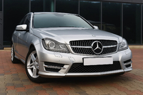 Mercedes C-class W204 2007–2015 Frontgrill Diamond Silver foto 1