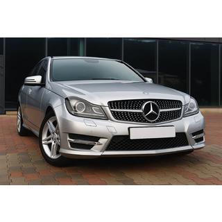 Frontgrill Diamond Silver Mercedes C-class W204 2007–2015 foto 1