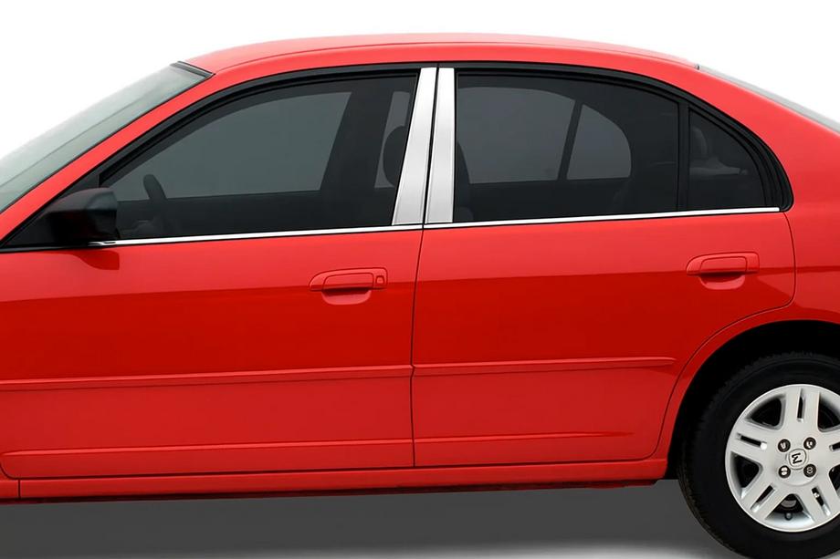 Honda Civic Sedan VII 2001–2006 Stolpedæksler i rustfrit stål (sæt 4 stk.) Image