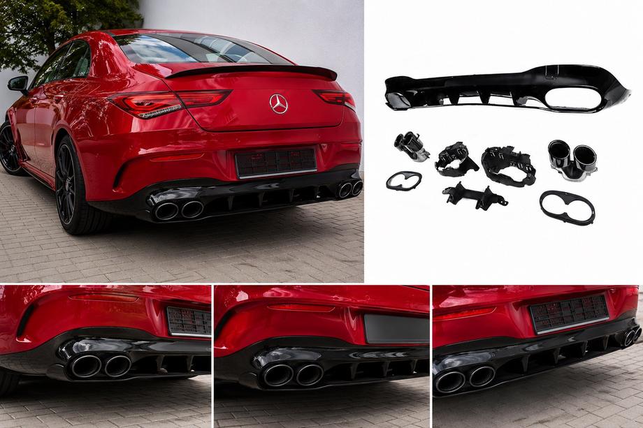 Mercedes CLA C118 2019– Bagdiffusor med udstødningstyller (CLA45-design) Image