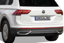 Volkswagen Tiguan 2016–2023 Pyntelister med udstødningsrørs-imitationsender 2020+ (3 stk., rustfrit stål) Carmos - Tyrkisk stål foto 1