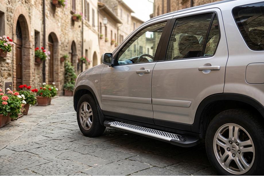 Honda CRV 2001–2006 Sidetrin Line (2 stk., aluminium) Image
