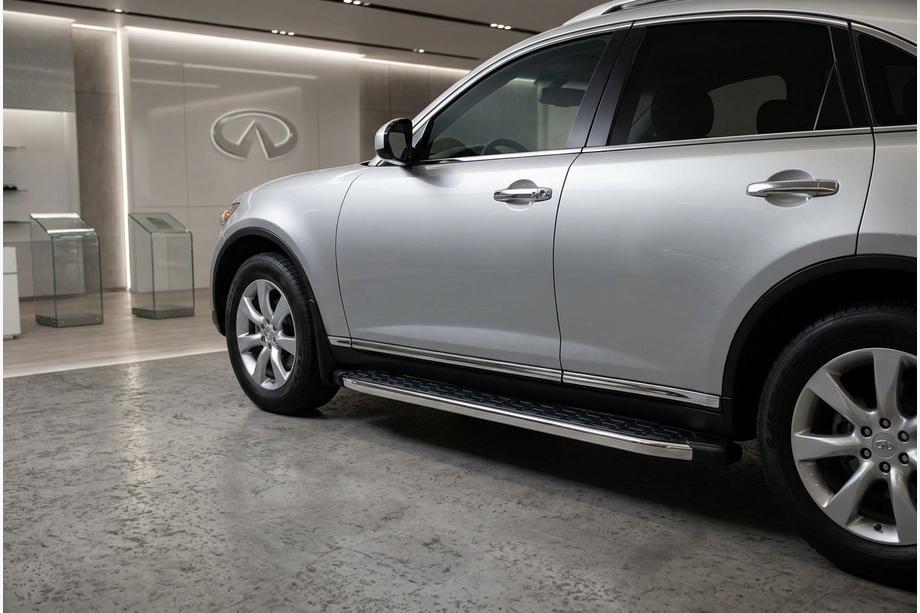 Infiniti FX 2003–2008 BlackLine sidetrin (2 stk., aluminium) Image
