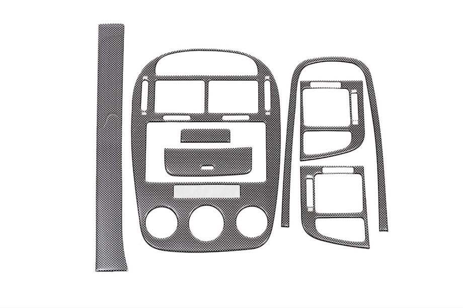 Kia Cerato 1 2004–2009 Panelafdækninger til instrumentbræt 2006-2009 Aluminium, med aircondition Image