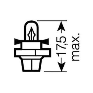 Indikatorpære Osram 2352MFX X8.4d 12V 2W foto 2