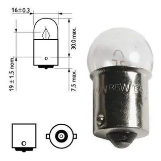 Osram 5008 R10W 12V BA15s blinklyspære foto 2