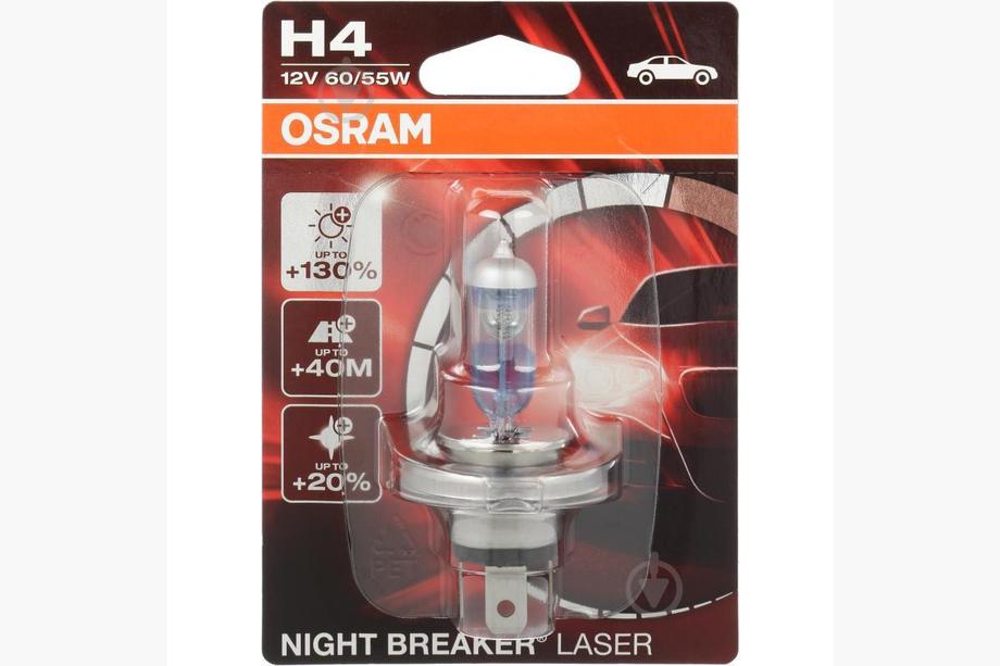 Forlygtepære Osram H4 60/55W Night Breaker Laser +130% 64193NBL130 (1 stk) Foto 2