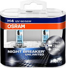 Osram H4 60/55W Night Breaker Unlimited +110% 64193NBU forlygtepære foto 1