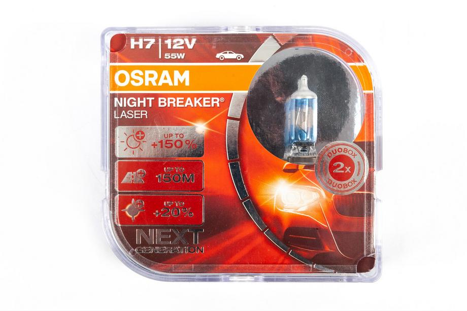 Osram H7 55W Night Breaker Laser 150% 64210NL forlygtepære Foto 1
