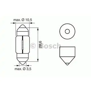 Osram 6438 C10W 28 mm 12V SV8.5-8 signallampe foto 2