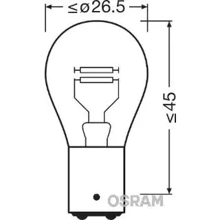 Signallampe Osram 7537 P21/5W 24V 21W BA15d foto 2