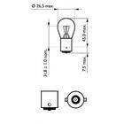 Philips 12498 P21W 12V BA15S signallampe foto 2