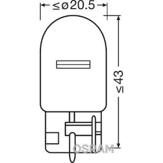 Osram 7505 W21W 12V 21W W3x16d signallampe (1 stk.) foto 2