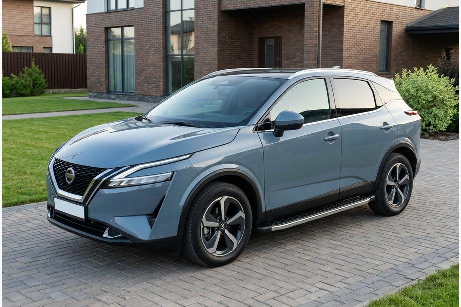 Nissan Qashqai 2021– BlackLine sidetrin (2 stk., aluminium) Image
