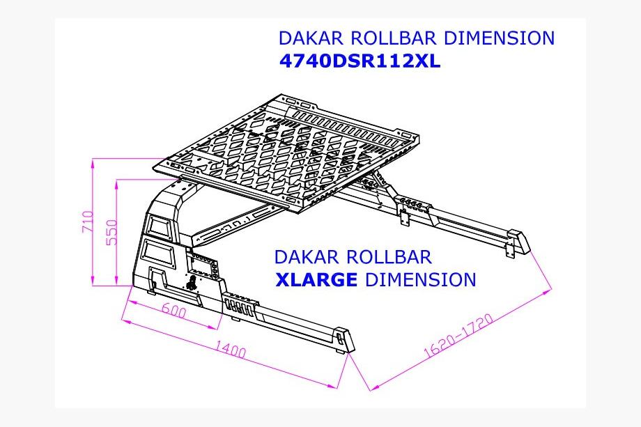 Volkswagen Amarok 2010–2022 Rollbar med kurv Dakar (til rullecover) Foto 5