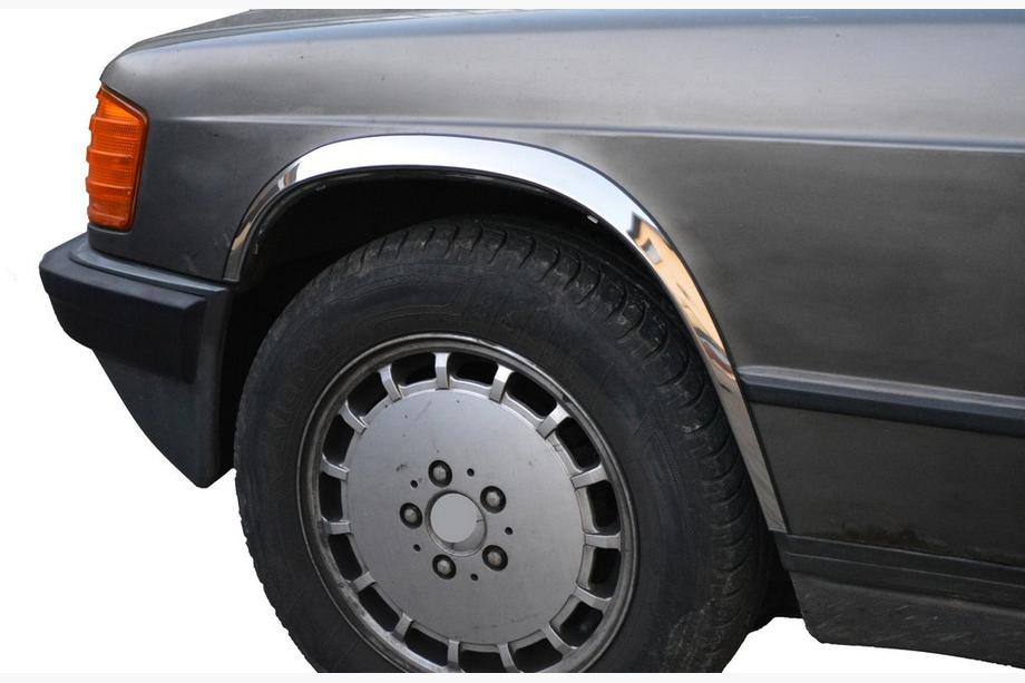 Mercedes W201 (190) 1982–1993 Skærmkantlister 1982-1989 (4 stk., rustfrit stål) Image