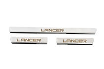 Mitsubishi Lancer 9 2004–2008 NEDSAT! Carmos dørtrinslister (3 stk., rustfrit stål) foto 1