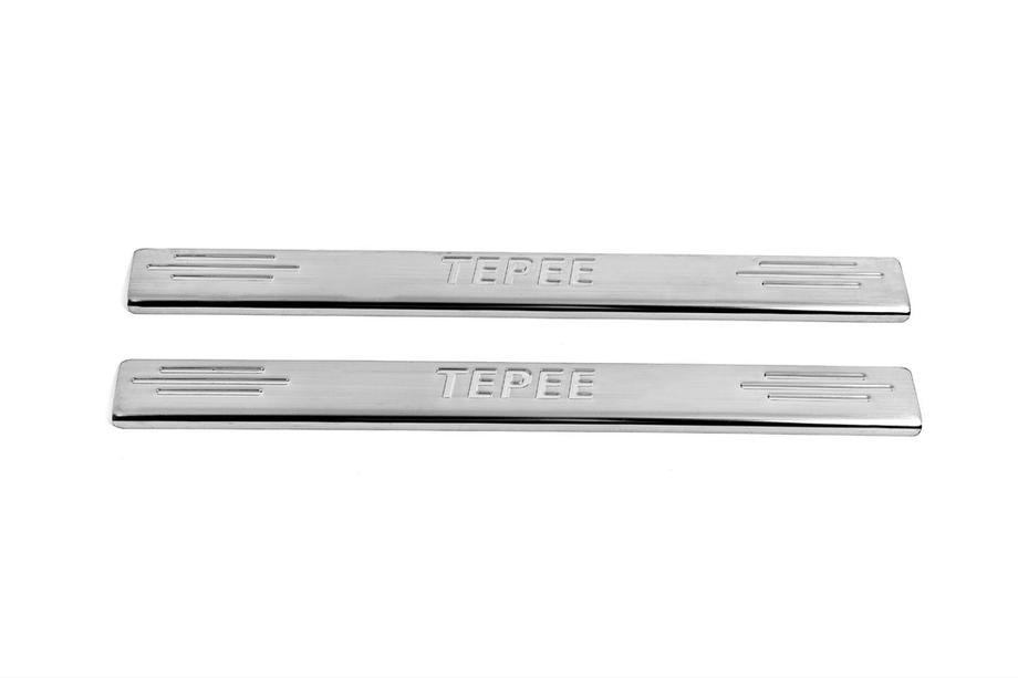 Peugeot Partner Tepee 2008–2018 Dørtrinslister Carmos V2 (rustfrit stål) Forreste døre (2 stk.) Foto 2