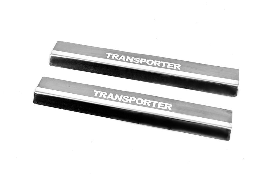 Volkswagen T5 Transporter 2003–2010 Carmos V2 dørtrinslister i rustfrit stål (2 stk.) Image