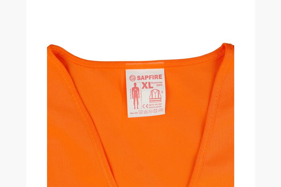 Advarselsvest XL orange SH-028 SAPFIRE Foto 5