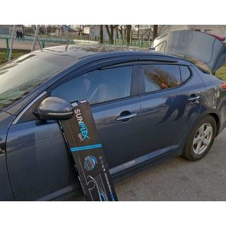 Vindafvisere til vinduer (4 stk., Sunplex Sport) Kia Optima 2010–2016 foto 1