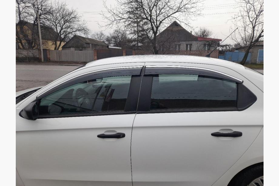 Peugeot 301 2012– Vindafvisere med kromliste (4 stk., Sunplex Chrome) Image