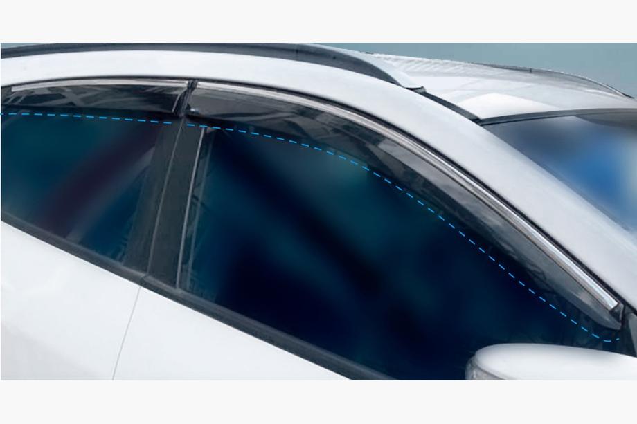 Hyundai IX-35 2010–2015 Vindafvisere med kromliste (4 stk., Sunplex Chrome) Image