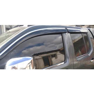 Vindafvisere med kromliste (4 stk., Sunplex Chrome) Nissan Navara 2006–2015 foto 2
