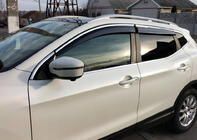 Nissan Qashqai 2014–2021 Vindafvisere med kromliste (4 stk., Sunplex Chrome) foto 1