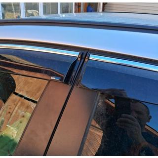 Vindafvisere med kromliste og stribe HB/SD (4 stk., Sunplex Chrome) Opel Astra J 2009–2015 foto 4
