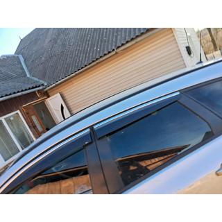 Vindafvisere med kromliste og stribe HB/SD (4 stk., Sunplex Chrome) Opel Astra J 2009–2015 foto 3