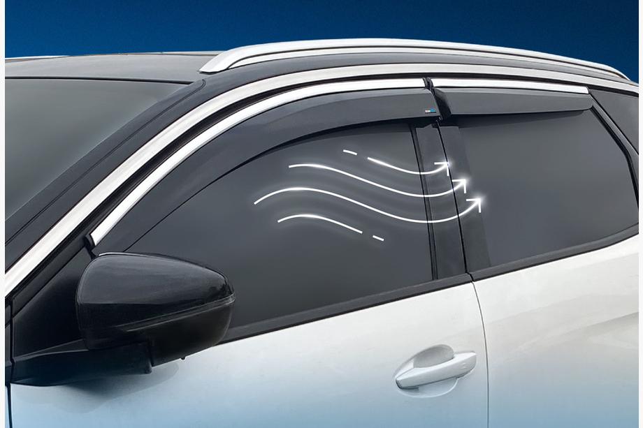 Peugeot 3008 2016–2023 Vindafvisere med kromliste (4 stk., Sunplex Chrome) Image