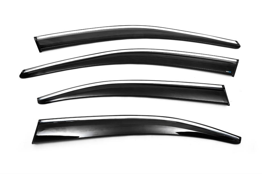 Skoda Octavia III A7 2013–2019 Vindafvisere med kromliste Liftback (4 stk., Sunplex Chrome) Image