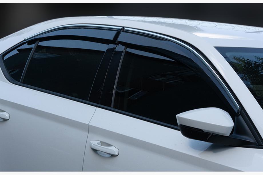Skoda Superb 2015–2024 Vindafvisere til sideruder med kromliste SD (4 stk., Sunplex Chrome) Image