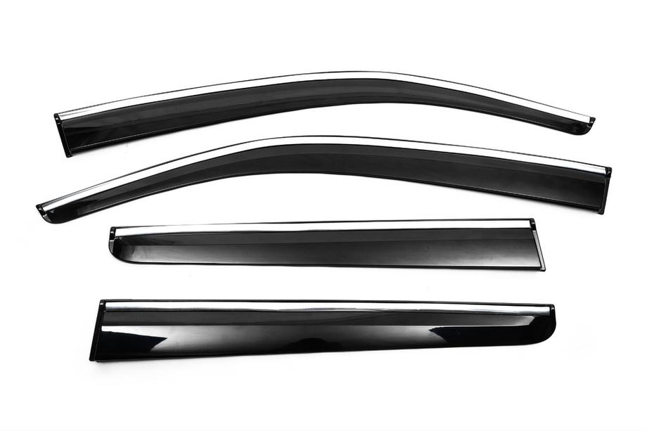 Volkswagen Amarok 2010–2022 Vindafvisere med kromliste (4 stk., Sunplex Chrome) Image