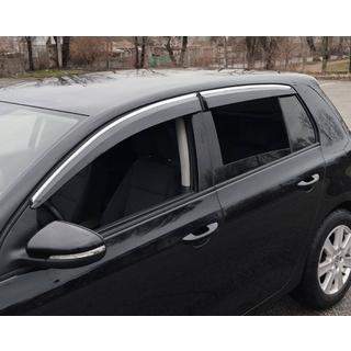 Vindafvisere med kromliste HB (4 stk., Sunplex Chrome) Volkswagen Golf 6 2008–2014 foto 1