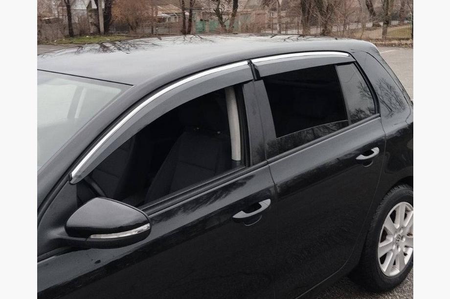Volkswagen Golf 6 2008–2014 Vindafvisere med kromliste HB (4 stk., Sunplex Chrome) Image