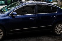 Volkswagen Passat B6 2006–2012 Vindafvisere med kromliste (4 stk., Sunplex Chrome) foto 6