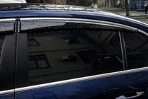 Volkswagen Passat B6 2006–2012 Vindafvisere med kromliste (4 stk., Sunplex Chrome) foto 2