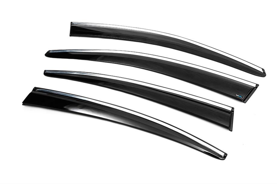 Volkswagen Passat B7 2012–2015 Vindafvisere til sideruder med kromliste SD (4 stk., EU, Sunplex Chrome) Foto 7