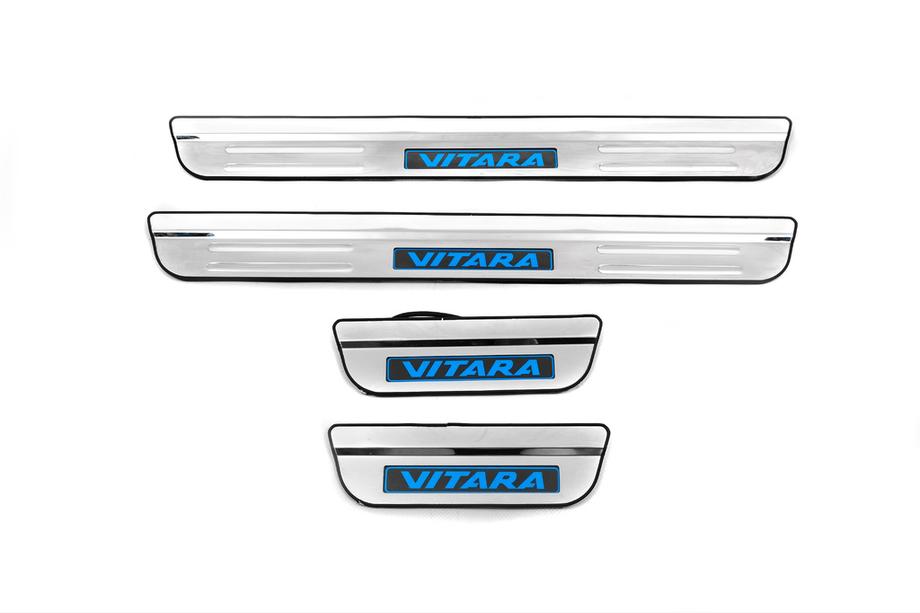 Suzuki Vitara 2015– Libao LED dørtrinslister (4 stk., rustfrit stål) Image