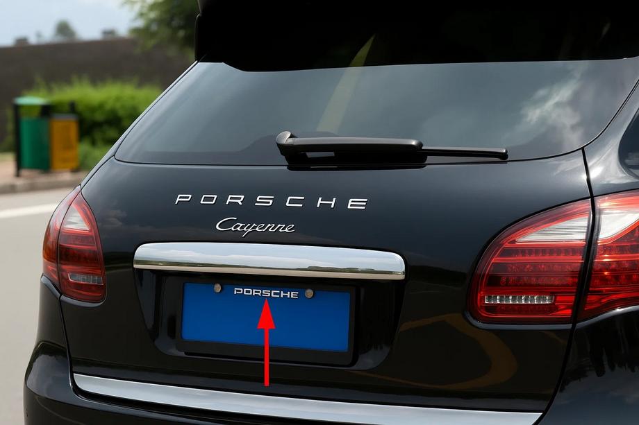 Porsche Cayenne 2010–2017 Libao pynteliste over nummerplade (rustfrit stål) Image