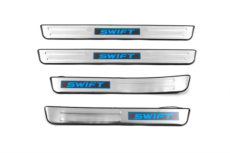 Suzuki Swift 2010–2017 LED dørtrinslister Libao (4 stk., rustfrit stål) Image