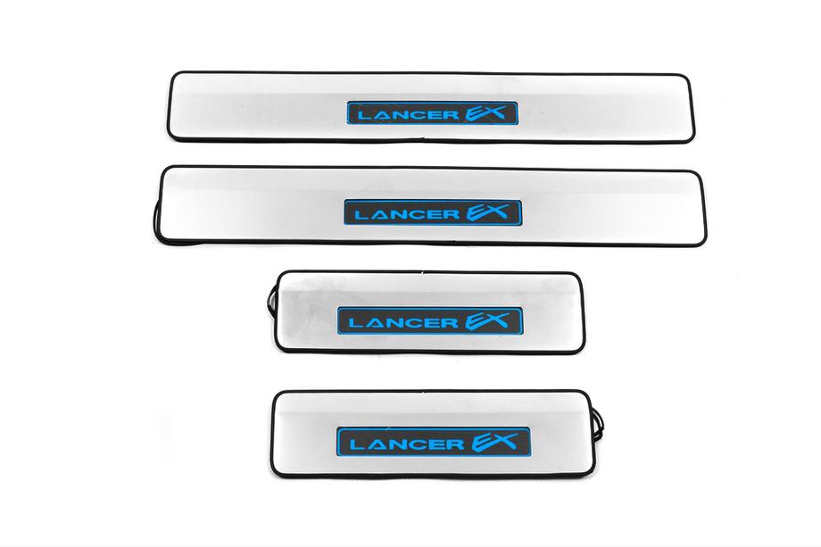 Mitsubishi Lancer X 2008– Dørtrinslister i rustfrit stål (Libao Led, 4 stk.) Image