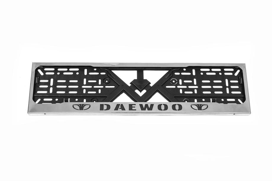 Daewoo Forkromet nummerpladeramme Daewoo (1 stk., rustfrit stål) Image