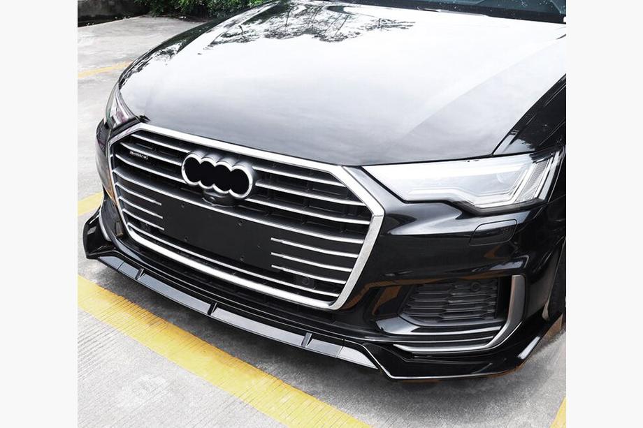 Audi A6 C8 2018–2025 Frontlip til forkofanger (sort) Image