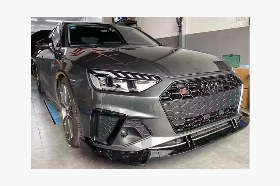 Audi A4 B9 2015–2024 Frontspoiler læbe 2021-2023 (sort) Image